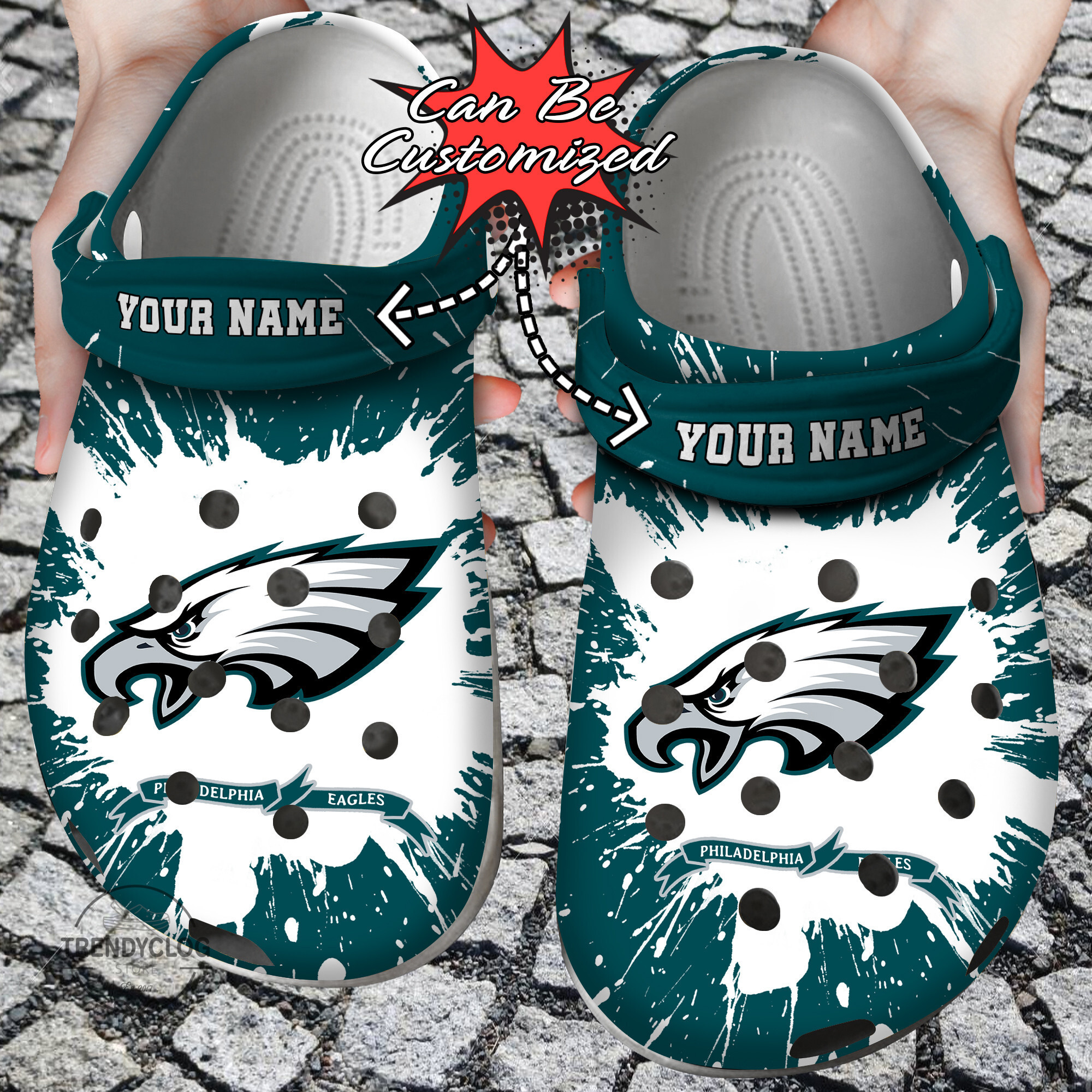 Football Personalized PEagles Team Clog Shoes