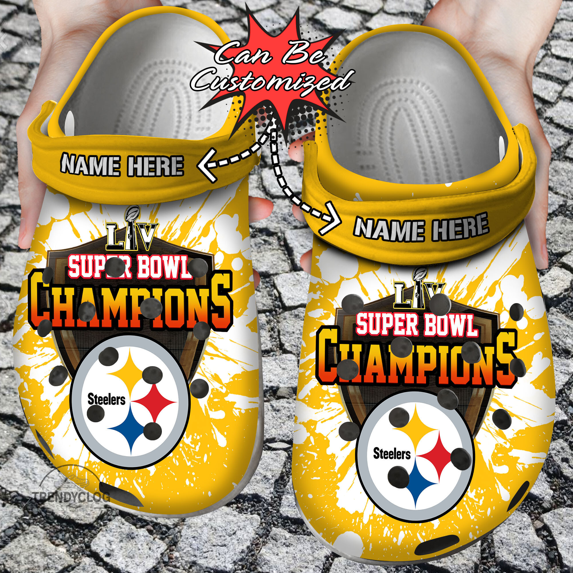 Football Personalized PSteelers Super Bowl Clog Shoes