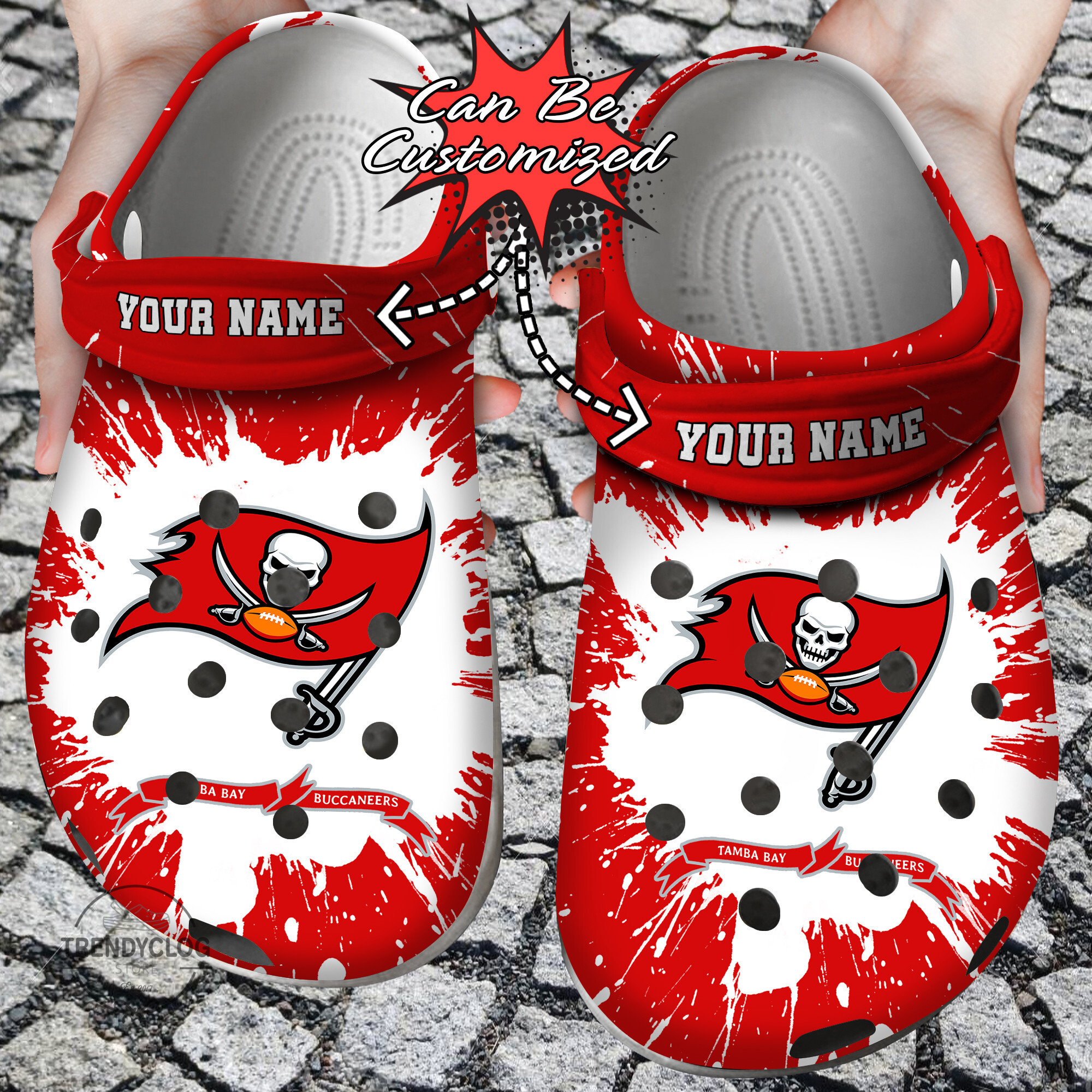 Football Personalized TB Buccaneers Team Clog Shoes