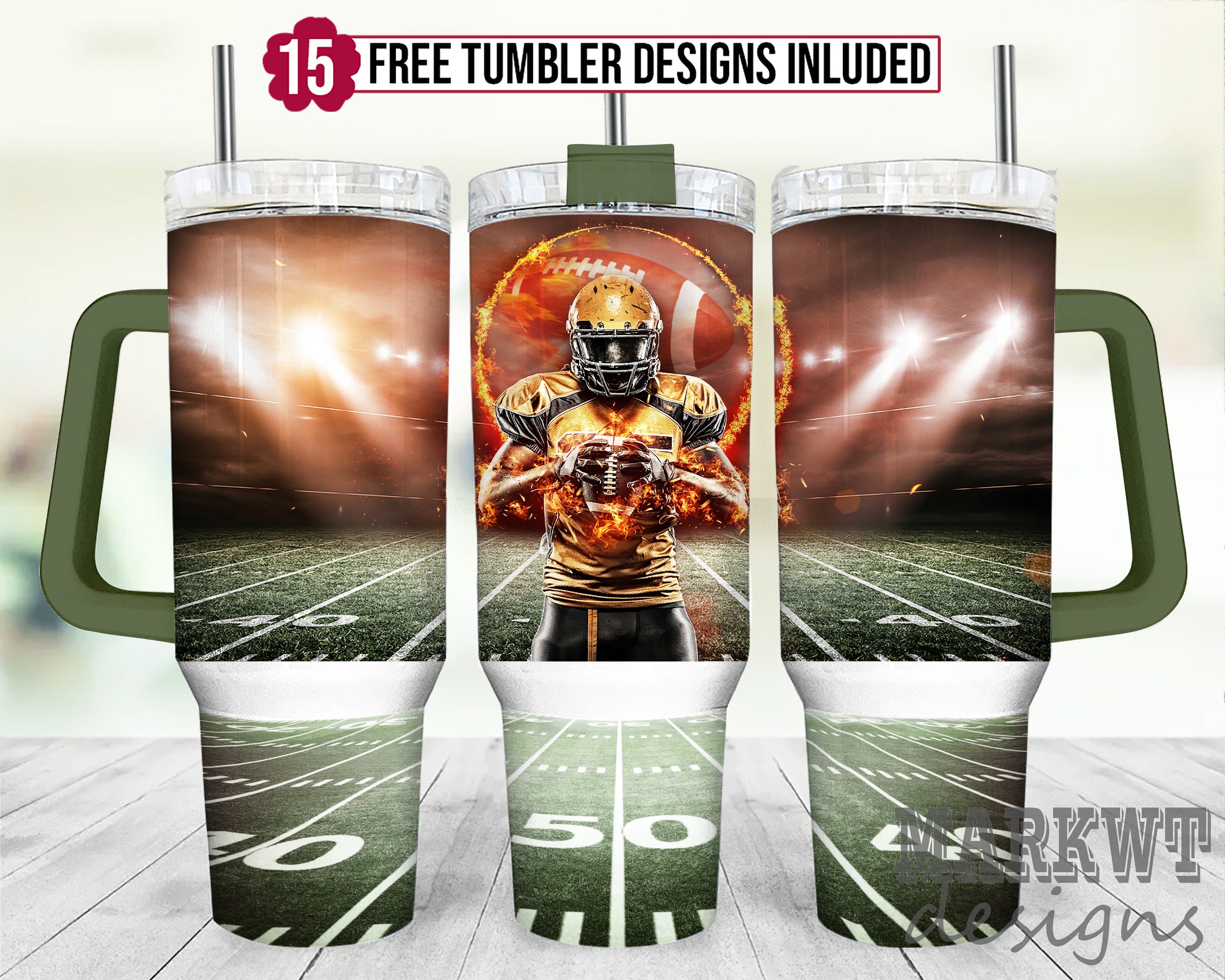 Football Player Custom Stanley Cup 40 oz 30 oz Tumbler With HandleTVC2301956