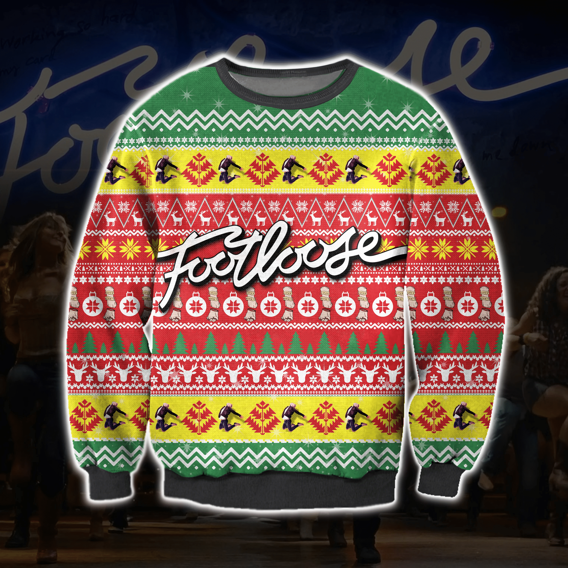 Footloose Ugly Christmas Sweater Adult 3D Funny Matching for family