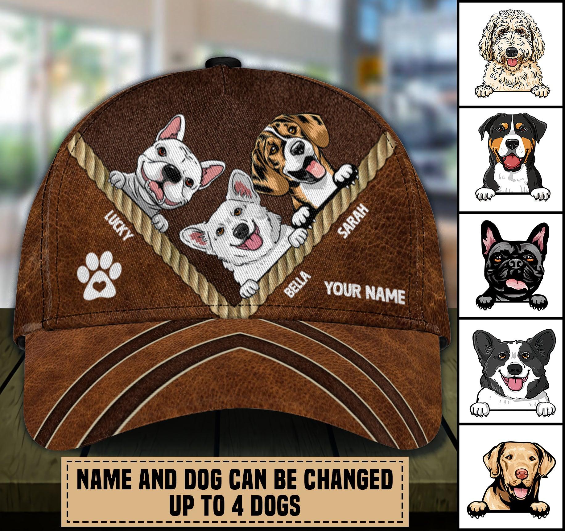 For Dog Lover Personalized Classic Cap, Personalized Gift for Dog Lovers, Dog Dad, Dog Mom Trucker Hats Custom Hats Gifts For Men & Women