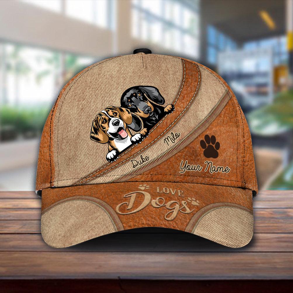 For Dog Lover Personalized Classic Cap, Personalized Gift for Dog Lovers, Dog Dad, Dog Mom Trucker Hats Custom Hats Gifts For Men & Women