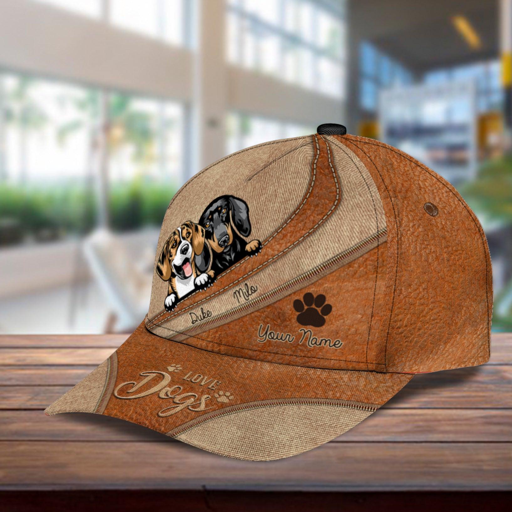 For Dog Lover Personalized Classic Cap, Personalized Gift for Dog Lovers, Dog Dad, Dog Mom Trucker Hats Custom Hats Gifts For Men & Women