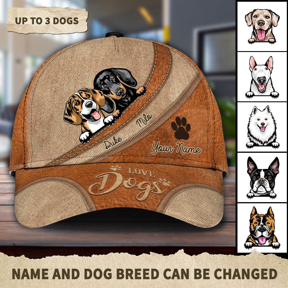 For Dog Lover Personalized Classic Cap, Personalized Gift for Dog Lovers, Dog Dad, Dog Mom Trucker Hats Custom Hats Gifts For Men & Women