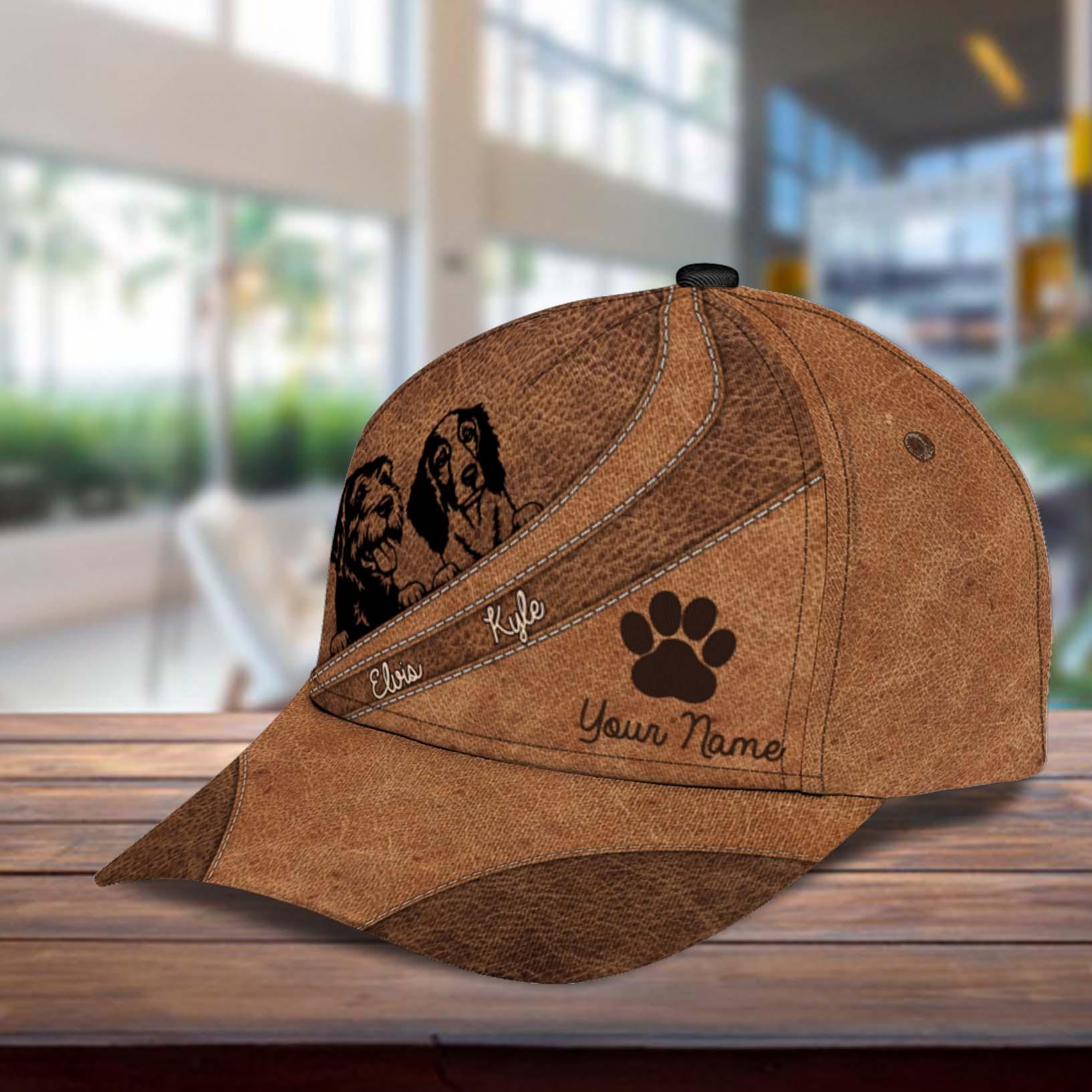 For Dogaholic Personalized Classic Cap, Personalized Gift for Dog Lovers, Dog Dad, Dog Mom Trucker Hats Custom Hats Gifts For Men & Women