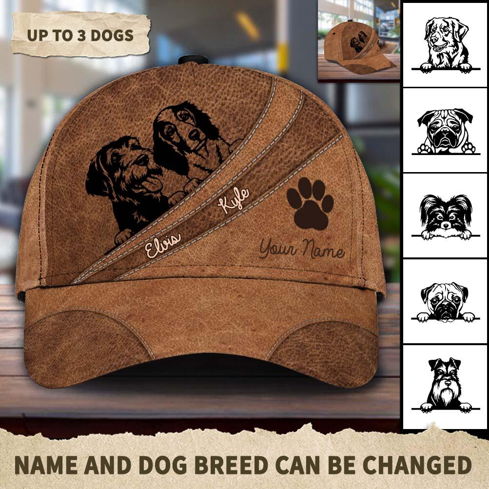 For Dogaholic Personalized Classic Cap, Personalized Gift for Dog Lovers, Dog Dad, Dog Mom Trucker Hats Custom Hats Gifts For Men & Women