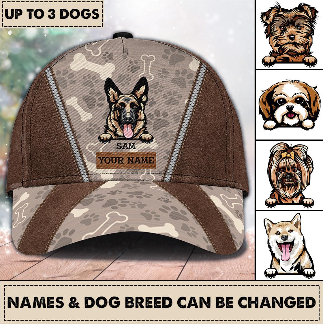 For Dogaholic Personalized Classic Cap, Personalized Gift for Dog Lovers, Dog Dad, Dog Mom Trucker Hats Custom Hats Gifts For Men & Women
