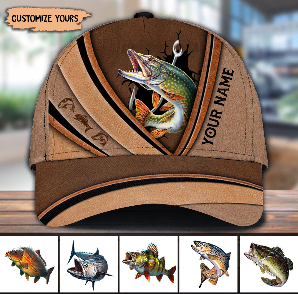 For Fishing Lover Personalized Classic Cap, Personalized Gift for Fishing Lovers  Trucker Hats Custom Hats Gifts For Men & Women
