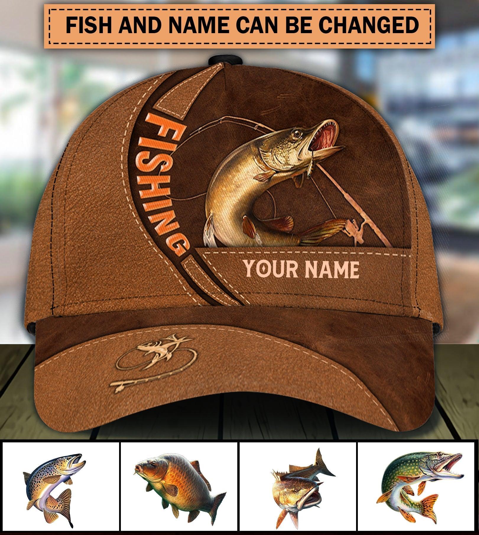 For Fishing Lover Personalized Classic Cap, Personalized Gift for Fishing Lovers Trucker Hats Custom Hats Gifts For Men & Women