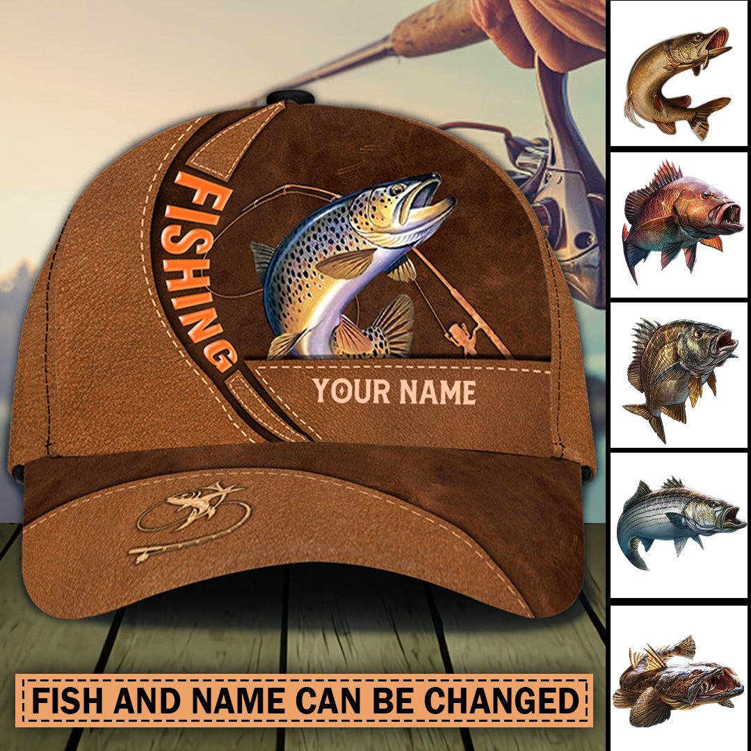 For Fishing Lover Personalized Classic Cap, Personalized Gift for Fishing Lovers Trucker Hats Custom Hats Gifts For Men & Women