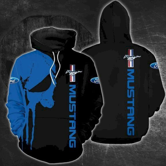 Ford Mustang Punisher 3D All Over Print Hoodie, Zip Hoodie