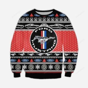 Ford Mustang Ugly Christmas Sweater Adult 3D Funny Matching for family