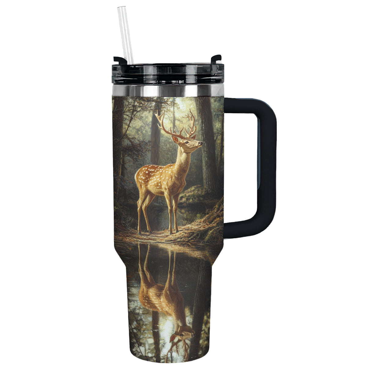 Forest Serenity And Deer Custom Stanley Cup 40 oz 30 oz Tumbler With HandleTVC2301293
