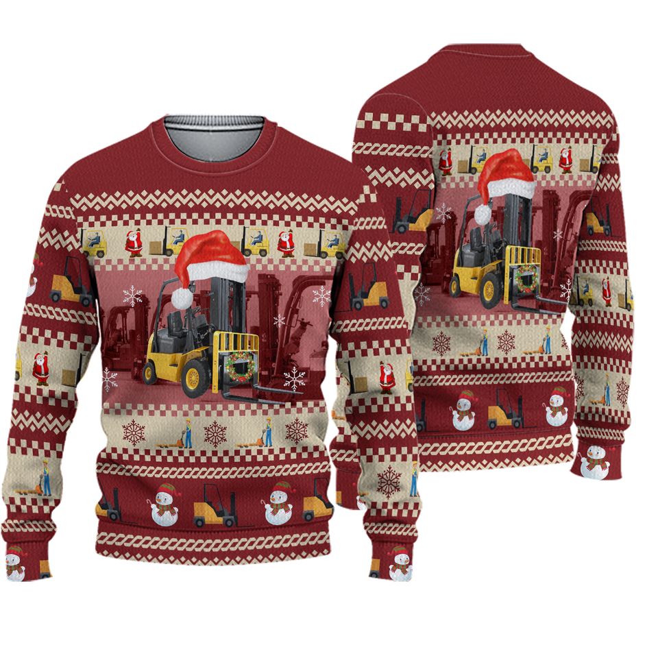Forklift Ugly Christmas Sweater