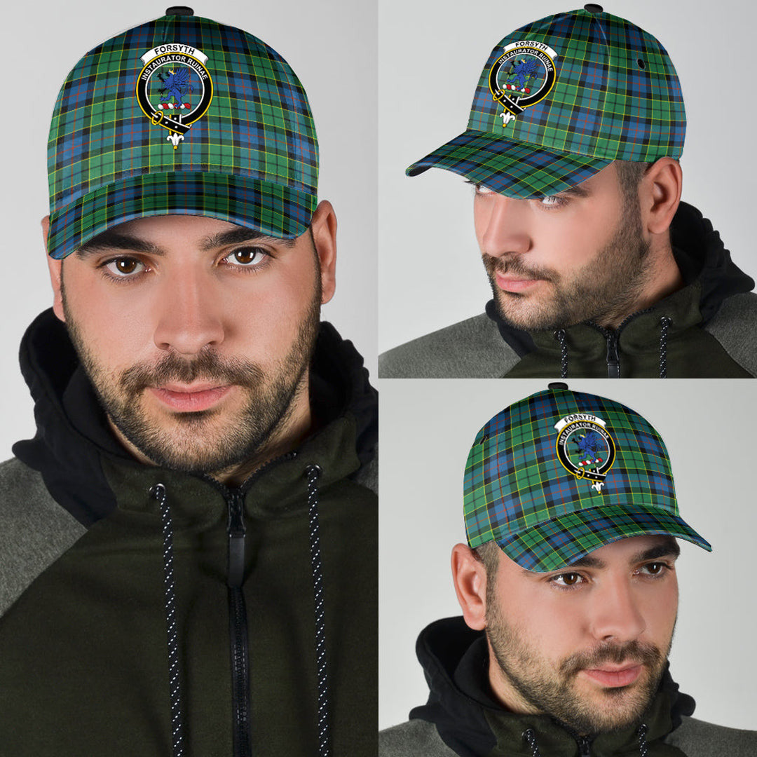 Forsyth Ancient Tartan Baseball Cap, Tartan Plaid Cap with Family Crest K23 Trucker Hats Custom Hats Gifts For Men & Women