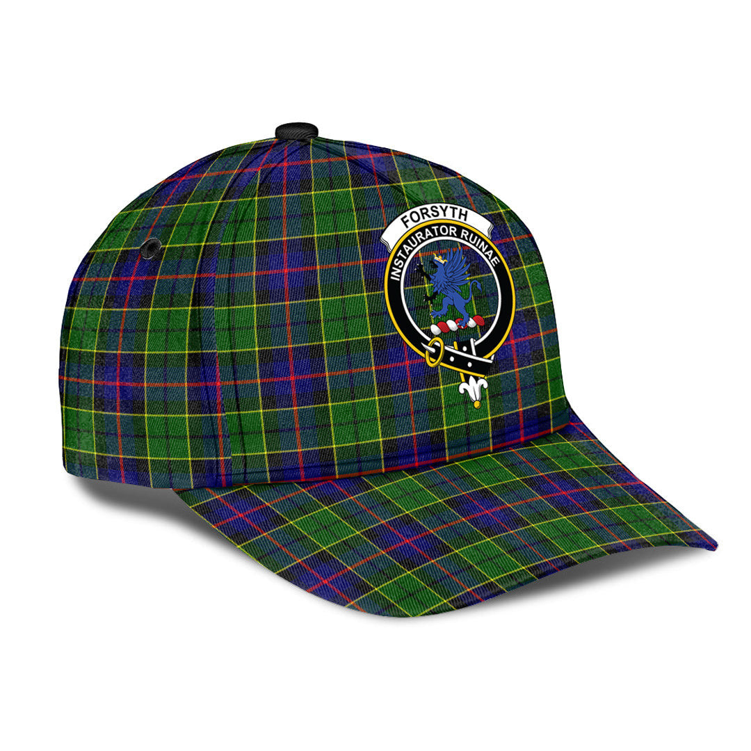 Forsyth Modern Tartan Baseball Cap, Tartan Plaid Cap with Family Crest K23 Trucker Hats Custom Hats Gifts For Men & Women