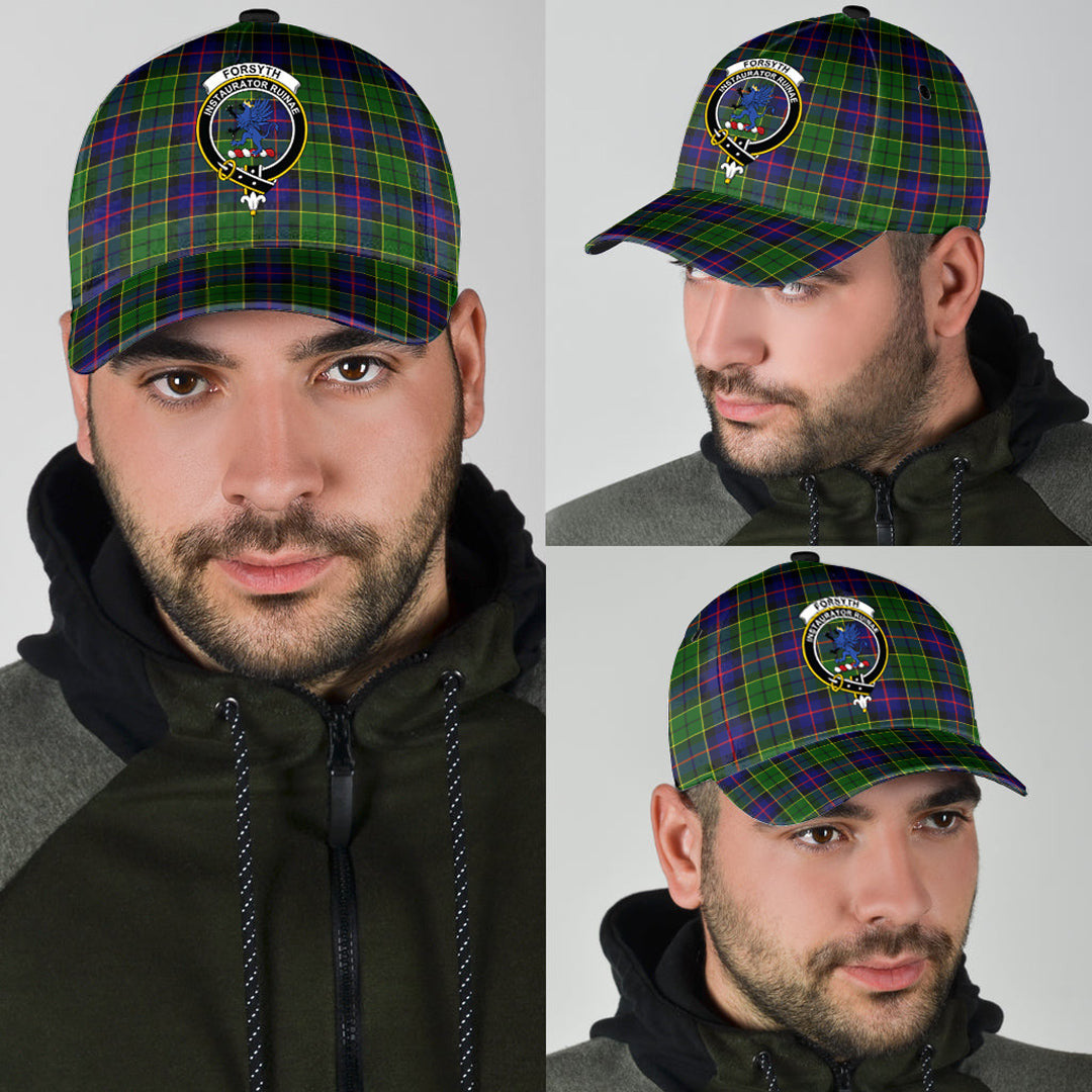 Forsyth Modern Tartan Baseball Cap, Tartan Plaid Cap with Family Crest K23 Trucker Hats Custom Hats Gifts For Men & Women