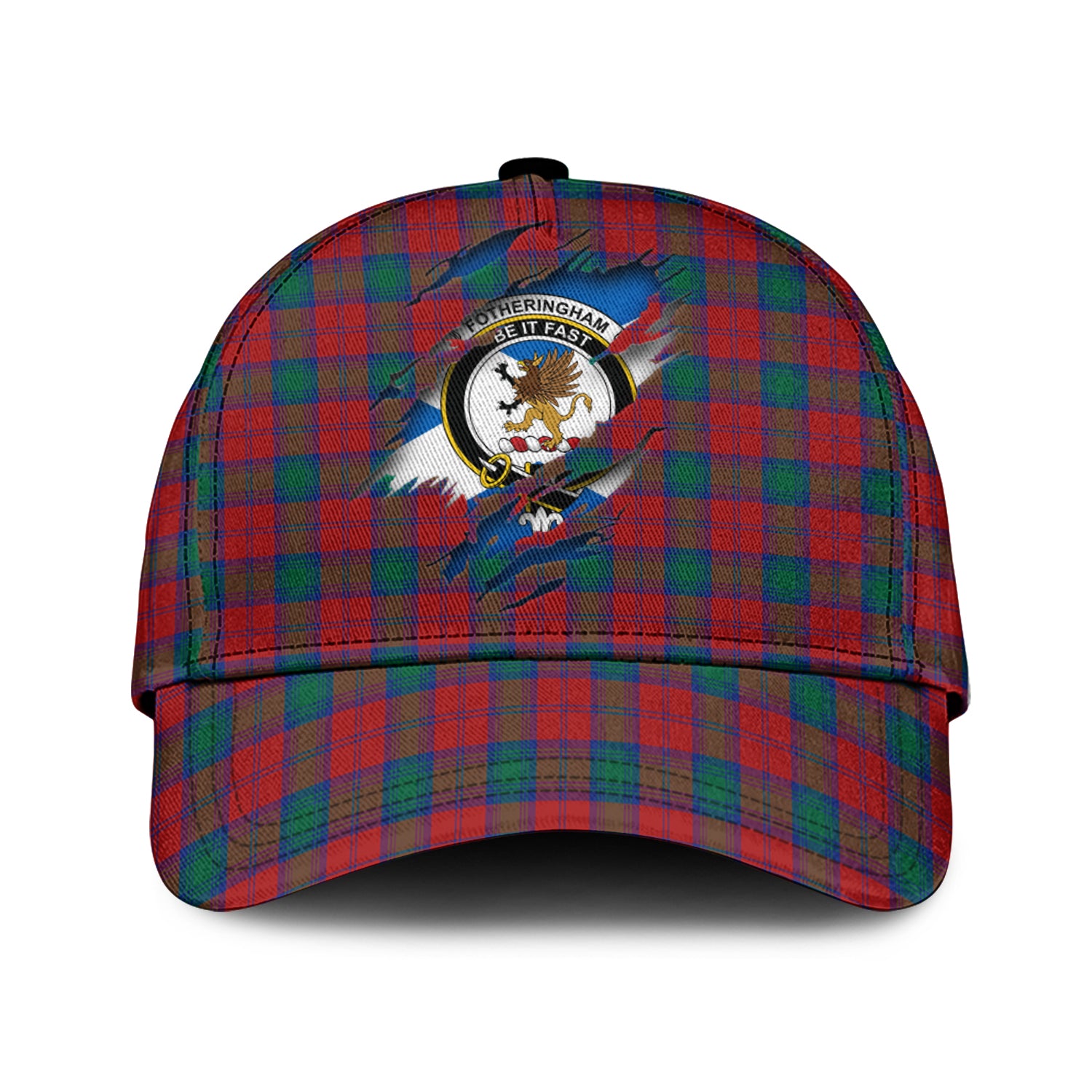 Fotheringham Modern Tartan Plaid Cap, Family Crest In Me Style Tartan Baseball Cap TS23 Trucker Hats Custom Hats Gifts For Men & Women