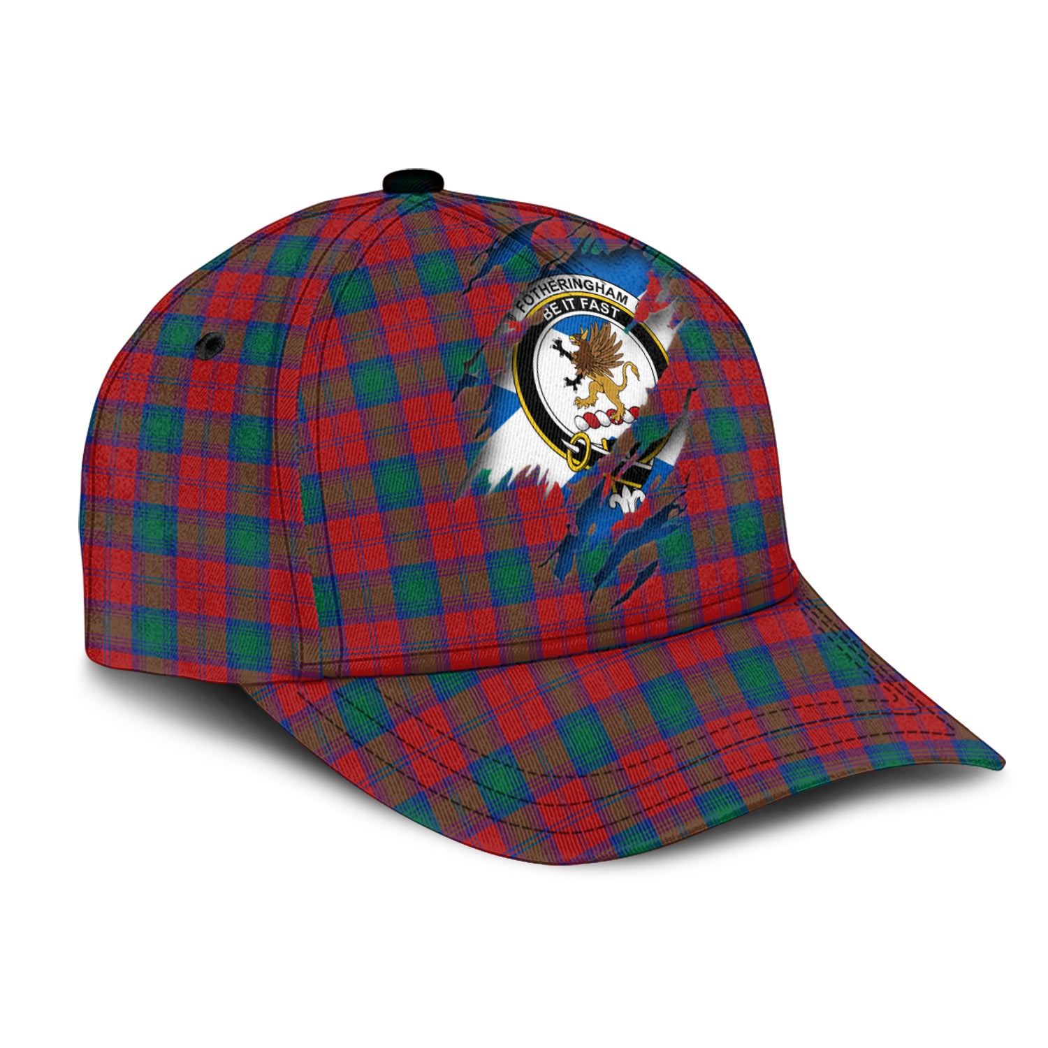 Fotheringham Modern Tartan Plaid Cap, Family Crest In Me Style Tartan Baseball Cap TS23 Trucker Hats Custom Hats Gifts For Men & Women