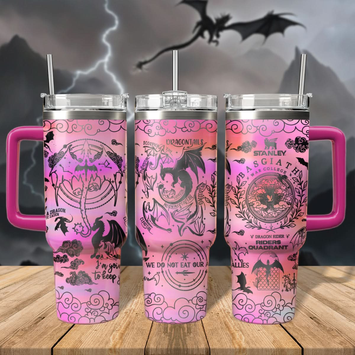 Fourth Wing Book Custom Stanley Cup 40 oz 30 oz Tumbler With HandleTVC2301478