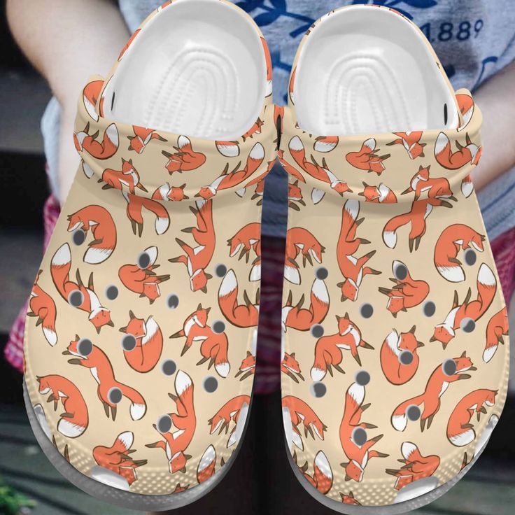 Fox Animal Crocs Crocband Clogs Shoes Comfortable For Men Women and Kids