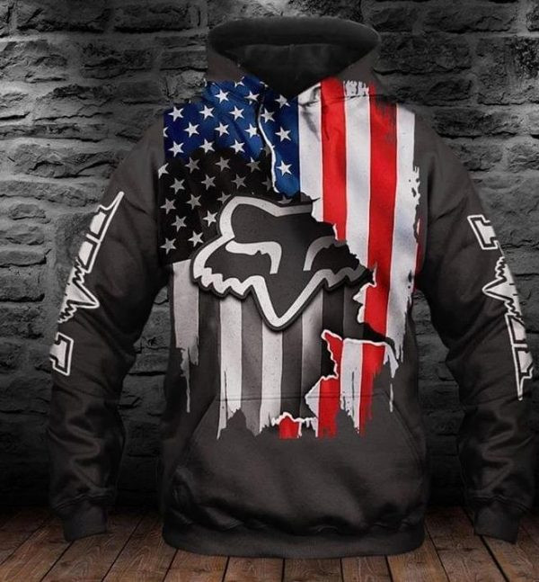 Fox Racing American Flag 3D All Over Print Hoodie, Zip Hoodie