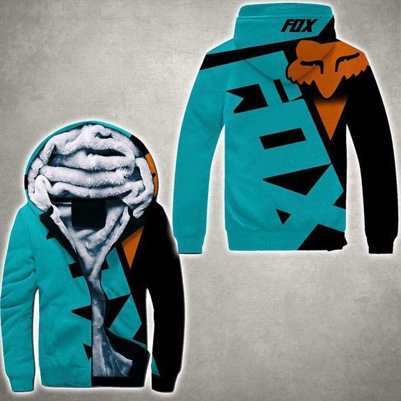 Fox Racing Blue Orange 3D All Over Print Hoodie, Zip Hoodie