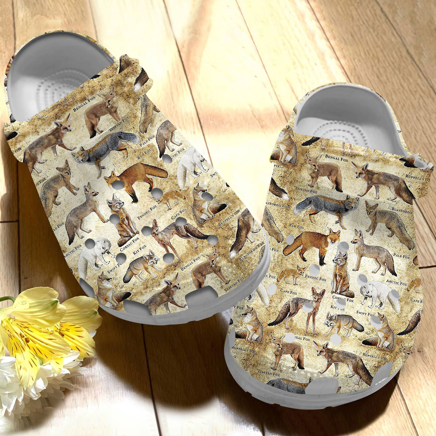 Foxes Of The World Animal Crocs Crocband Clogs Shoes Comfortable For Men Women and Kids