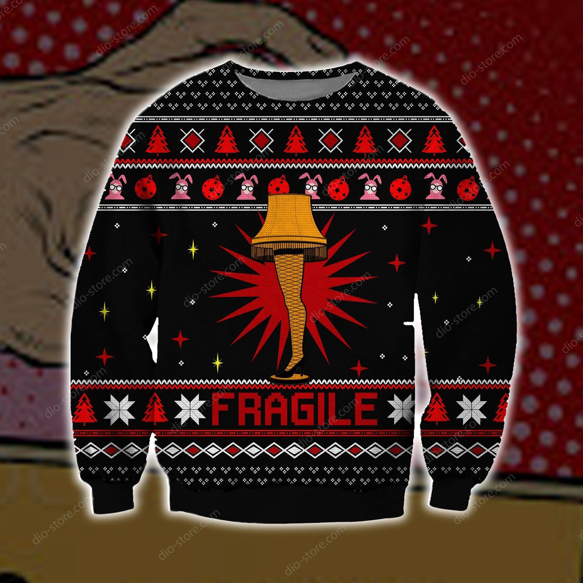 Fragile Knitting Pattern 3D Print Ugly Christmas Sweater Adult 3D Funny Matching for family