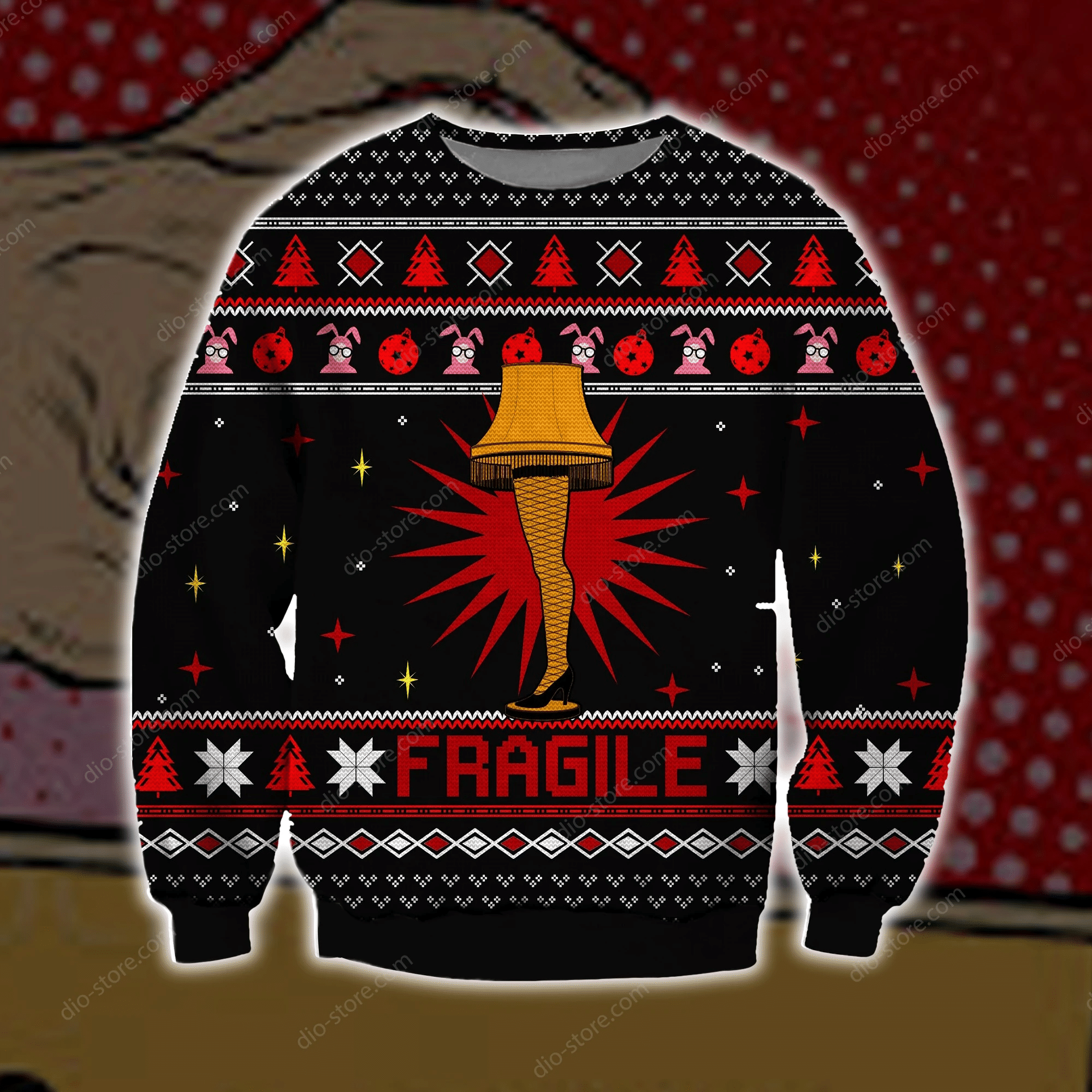 Fragile Knitting Pattern 3D Print Ugly Christmas Sweater Adult 3D Funny Matching for family