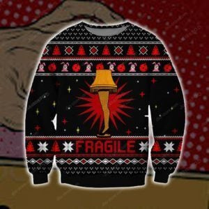 Fragile Knitting Ugly Christmas Sweater Adult 3D Funny Matching for family