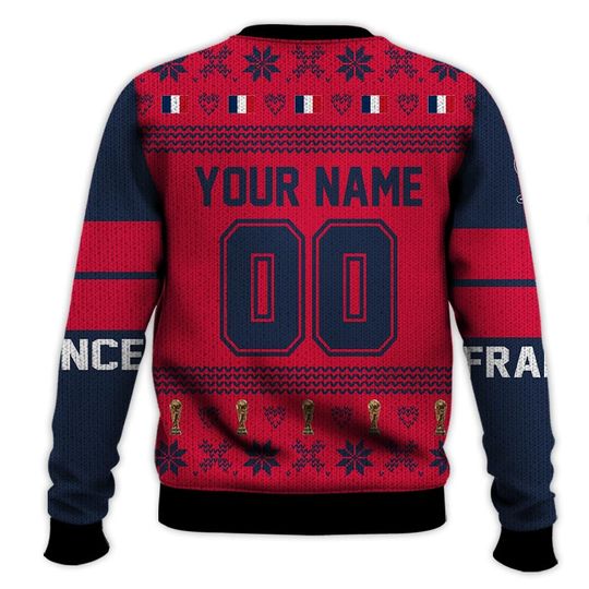 France National Team, Personalized Custom Name Number, Qatar World Cup 2022 3D Sweater - Image 6