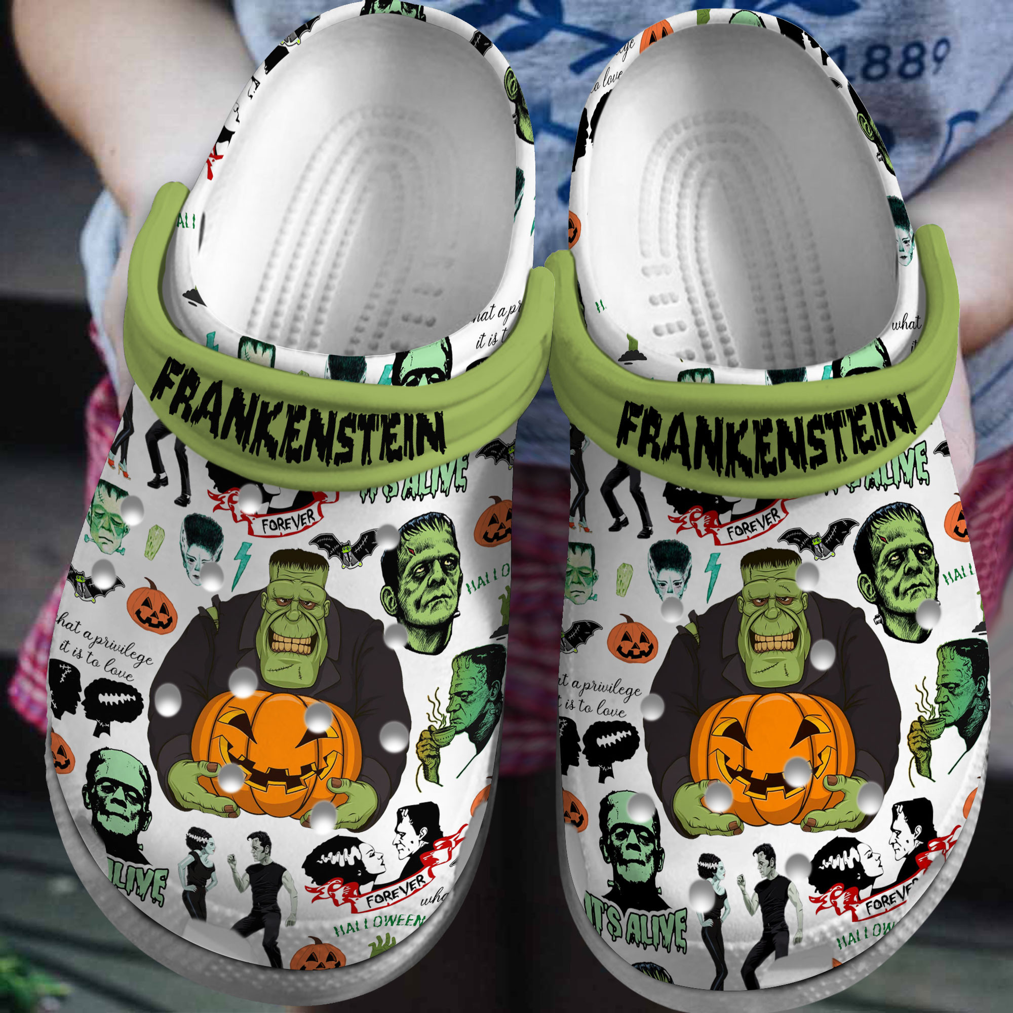 Frankenstein MovieCrocs Crocband Clogs Shoes Comfortable For Men Women and Kids