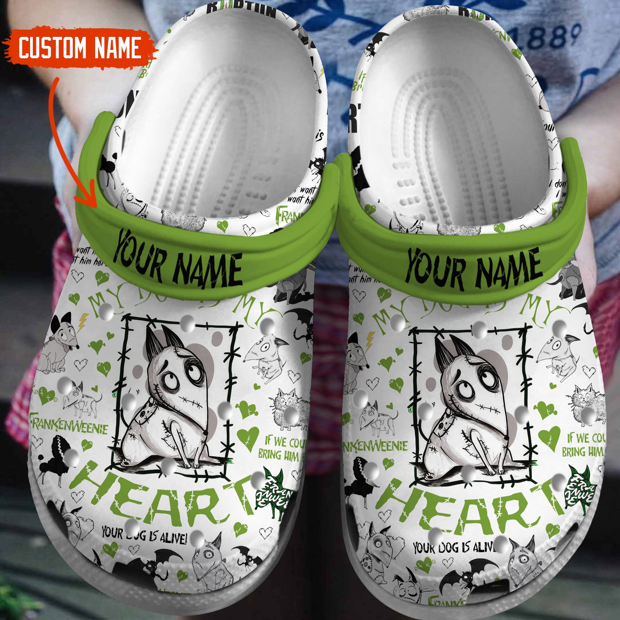 Frankenweenie Movie Crocs Crocband Clogs Shoes Comfortable For Men Women and Kids