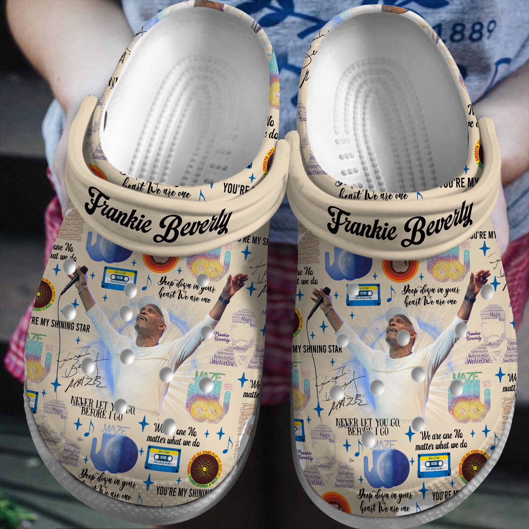 Frankie Beverly Music Crocs Crocband Clogs Shoes Comfortable For Men Women and Kids