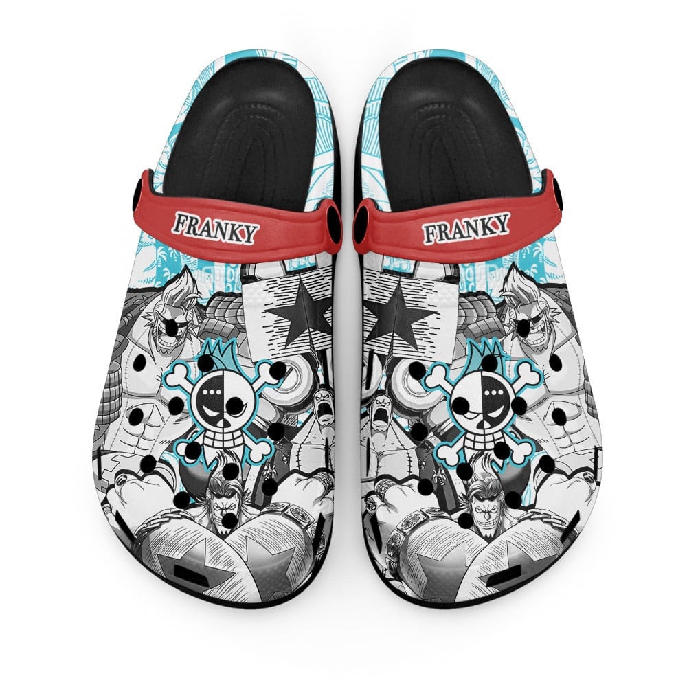 Franky One Piece Anime Crocs Crocband Clogs Shoes Comfortable For Men Women and Kids
