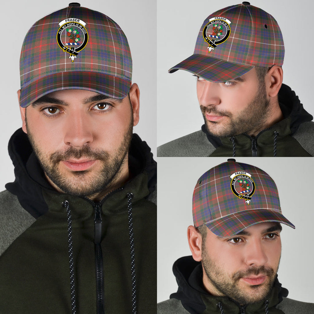 Fraser Hunting Modern Tartan Baseball Cap, Tartan Plaid Cap with Family Crest K23 Trucker Hats Custom Hats Gifts For Men & Women