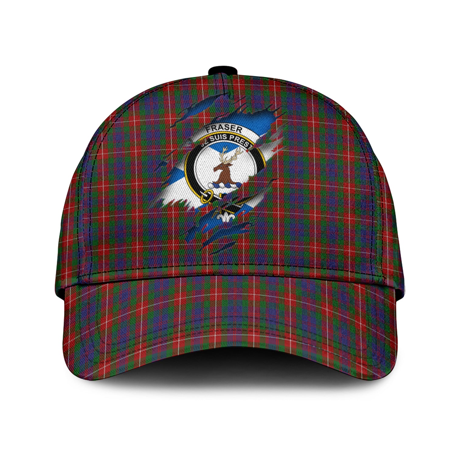 Fraser of Lovat Tartan Plaid Cap, Family Crest In Me Style Tartan Baseball Cap TS23 Trucker Hats Custom Hats Gifts For Men & Women