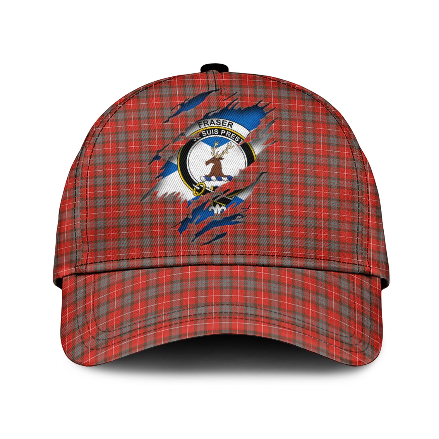 Fraser Weathered Tartan Plaid Cap, Family Crest In Me Style Tartan Baseball Cap TS23 Trucker Hats Custom Hats Gifts For Men & Women