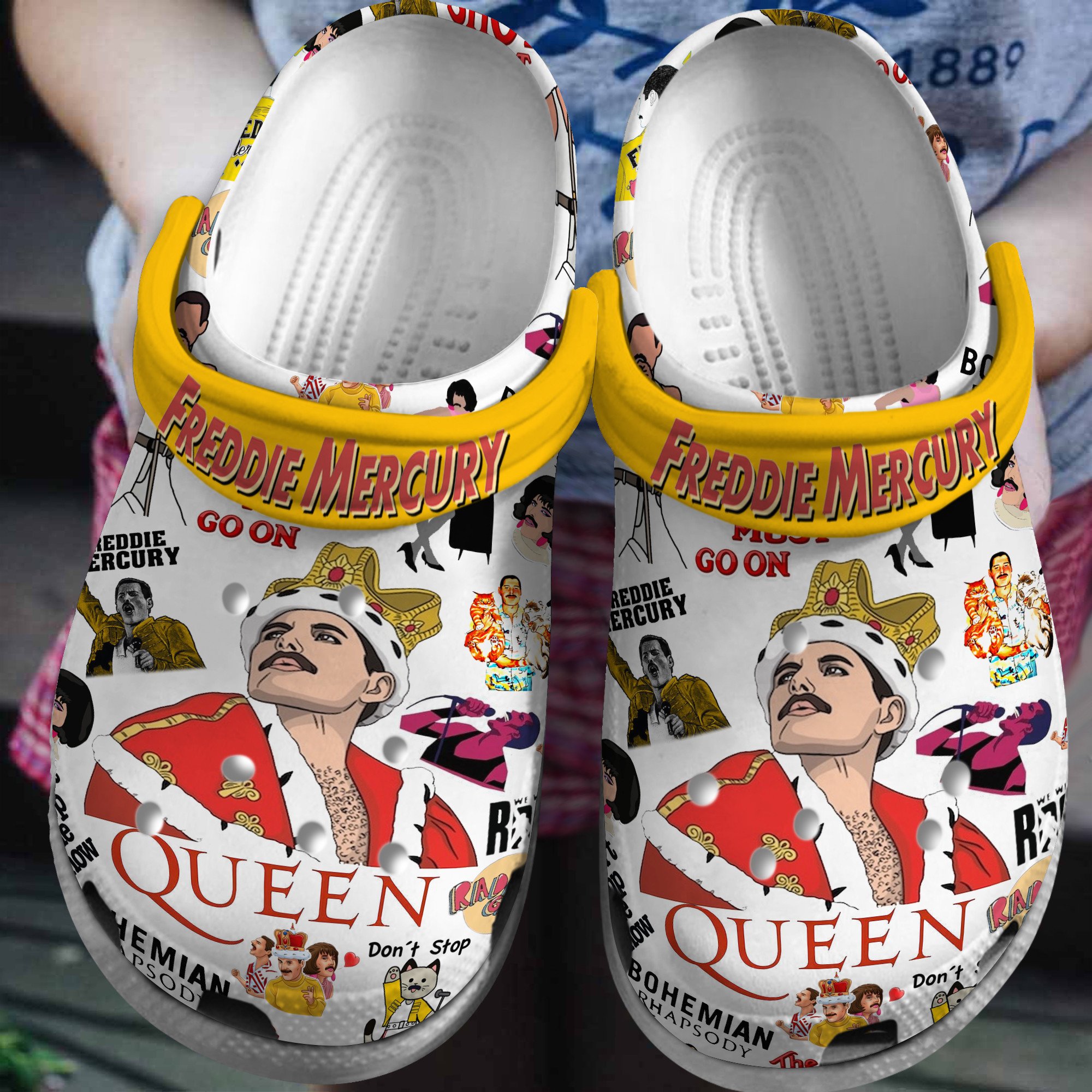 Freddie Mercury Music Crocs Crocband Clogs Shoes Comfortable For Men Women and Kids