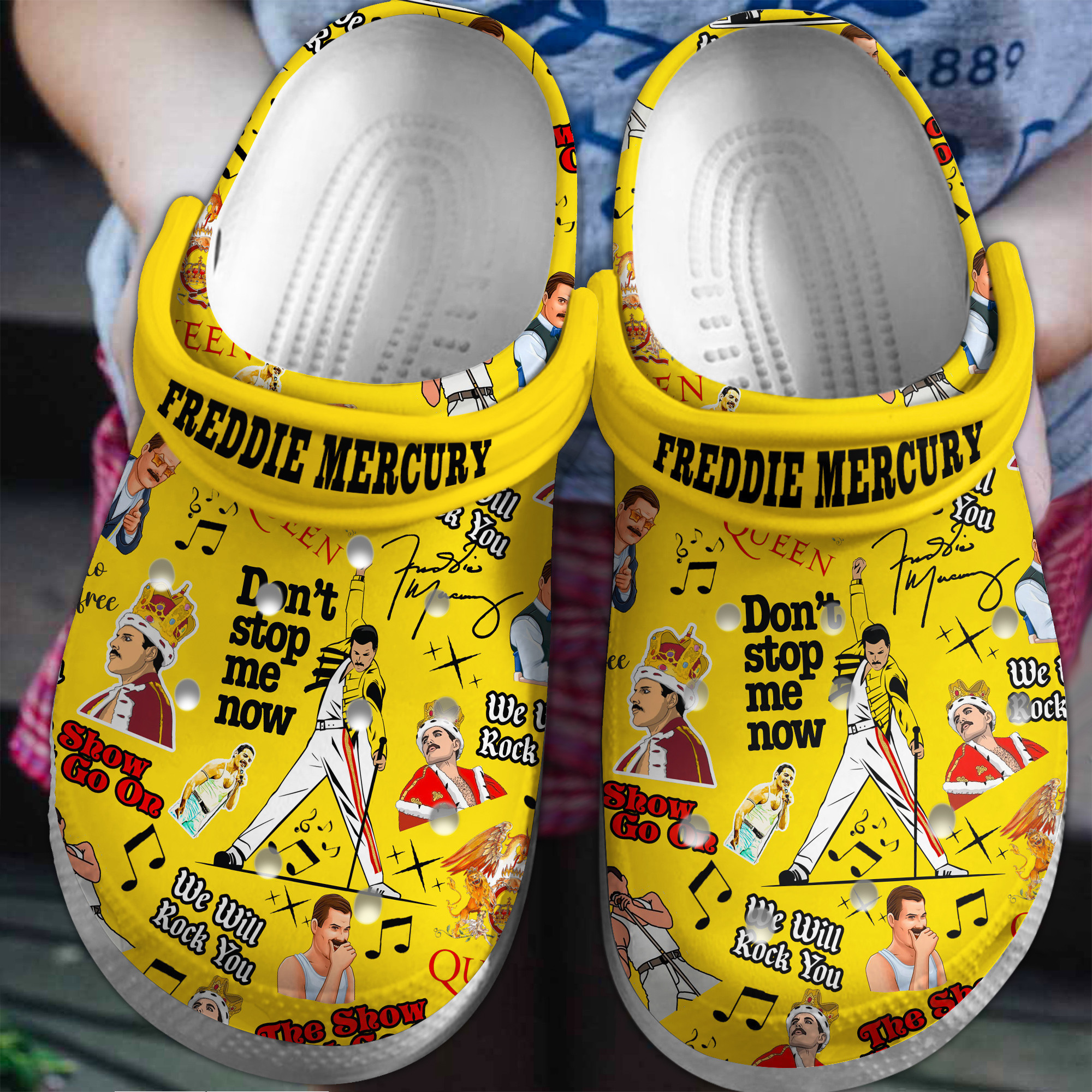 Freddie Mercury Music Crocs Crocband Clogs Shoes Comfortable For Men Women and Kids