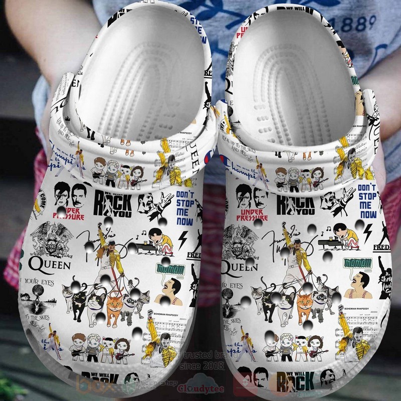 Freddie Mercury Music Crocs Crocband Clogs Shoes Comfortable For Men Women and Kids