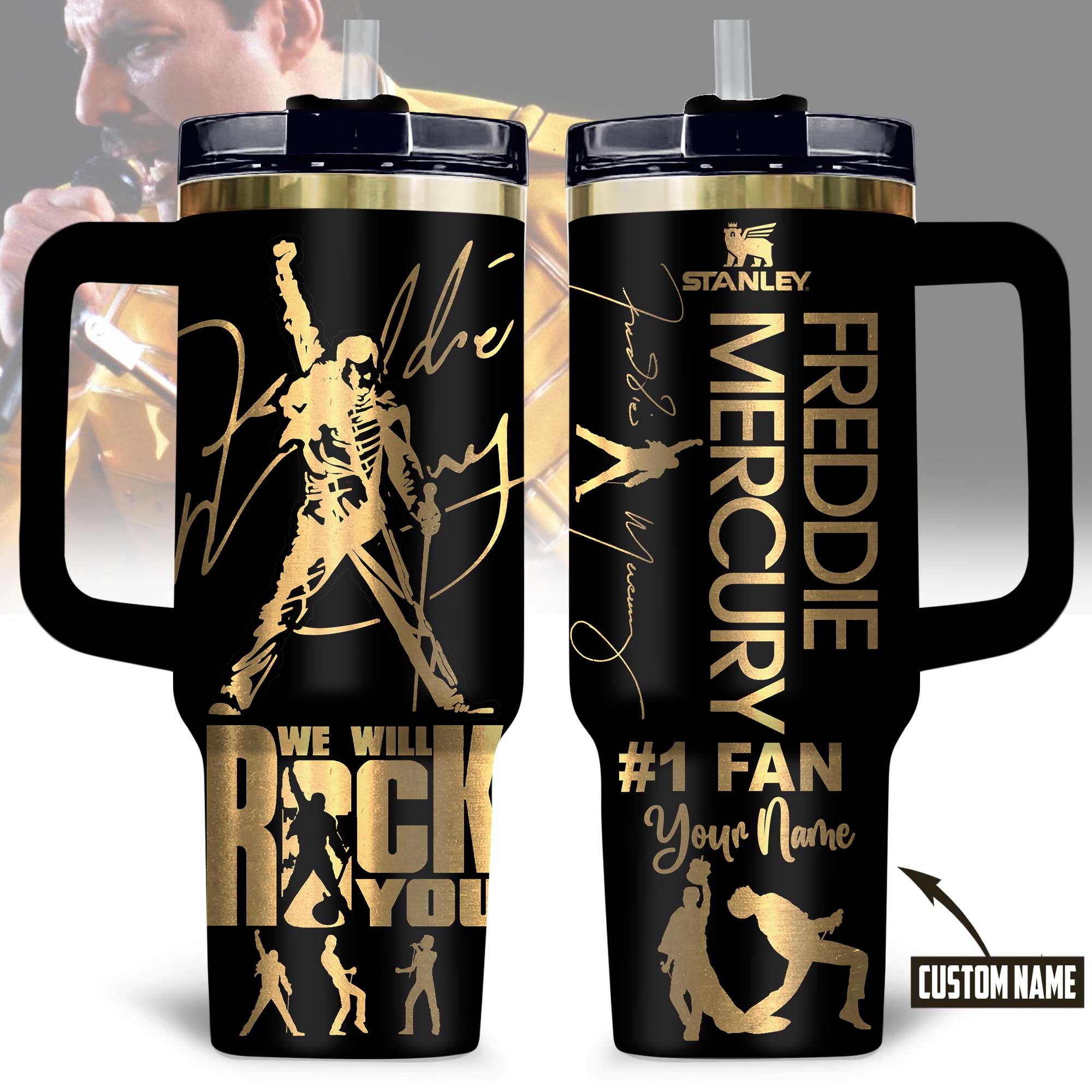 Freddie Mercury Music Custom Stanley Cup 40 oz 30 oz Tumbler With HandleTVC2301177