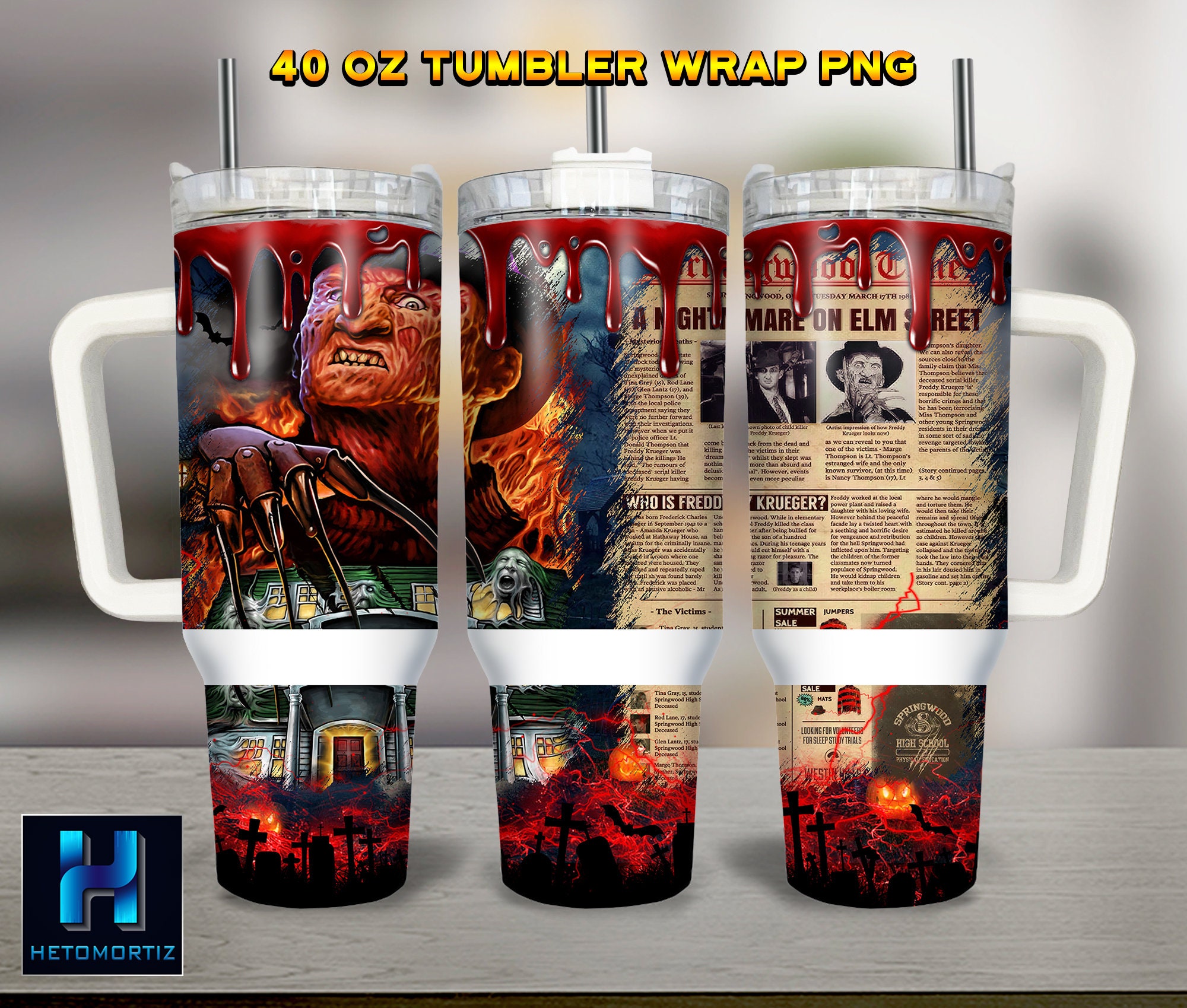 Freddy Krueger A Nightmare on Elm StreetÂ Movies Custom Stanley Cup 40 oz 30 oz Tumbler With HandleTVC2301969