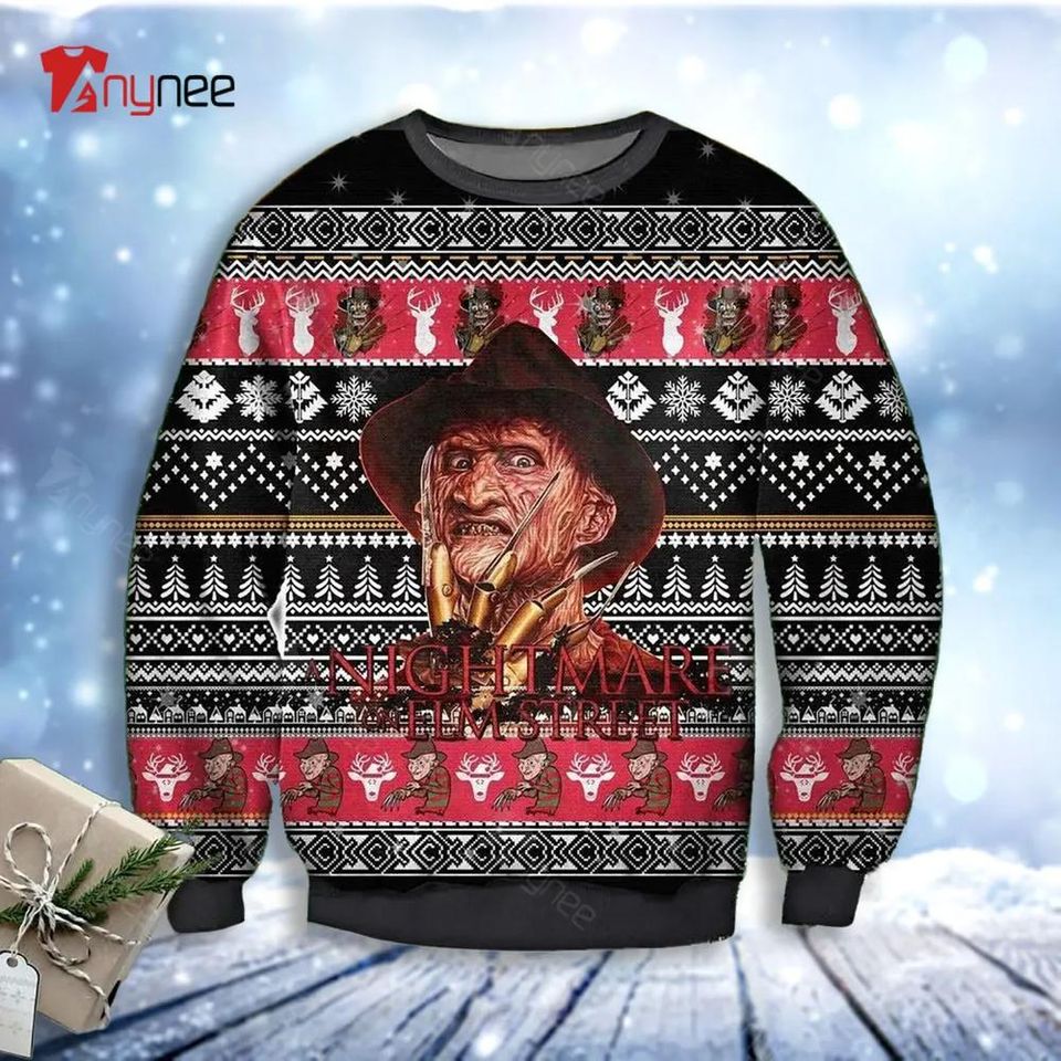 Freddy Krueger A Nightmare On Elm Street Horror Movie Poster Ugly Christmas Sweater