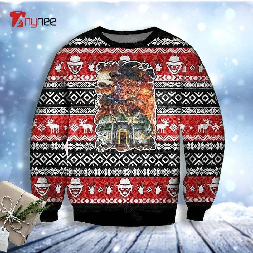 Freddy Krueger A Nightmare On Elm Street Horror Poster Ugly Christmas Sweater