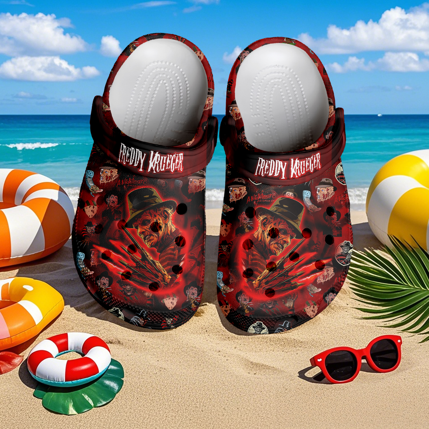 Freddy Krueger x Halloween Crocs Crocband Clogs Shoes Comfortable For Men Women and Kids