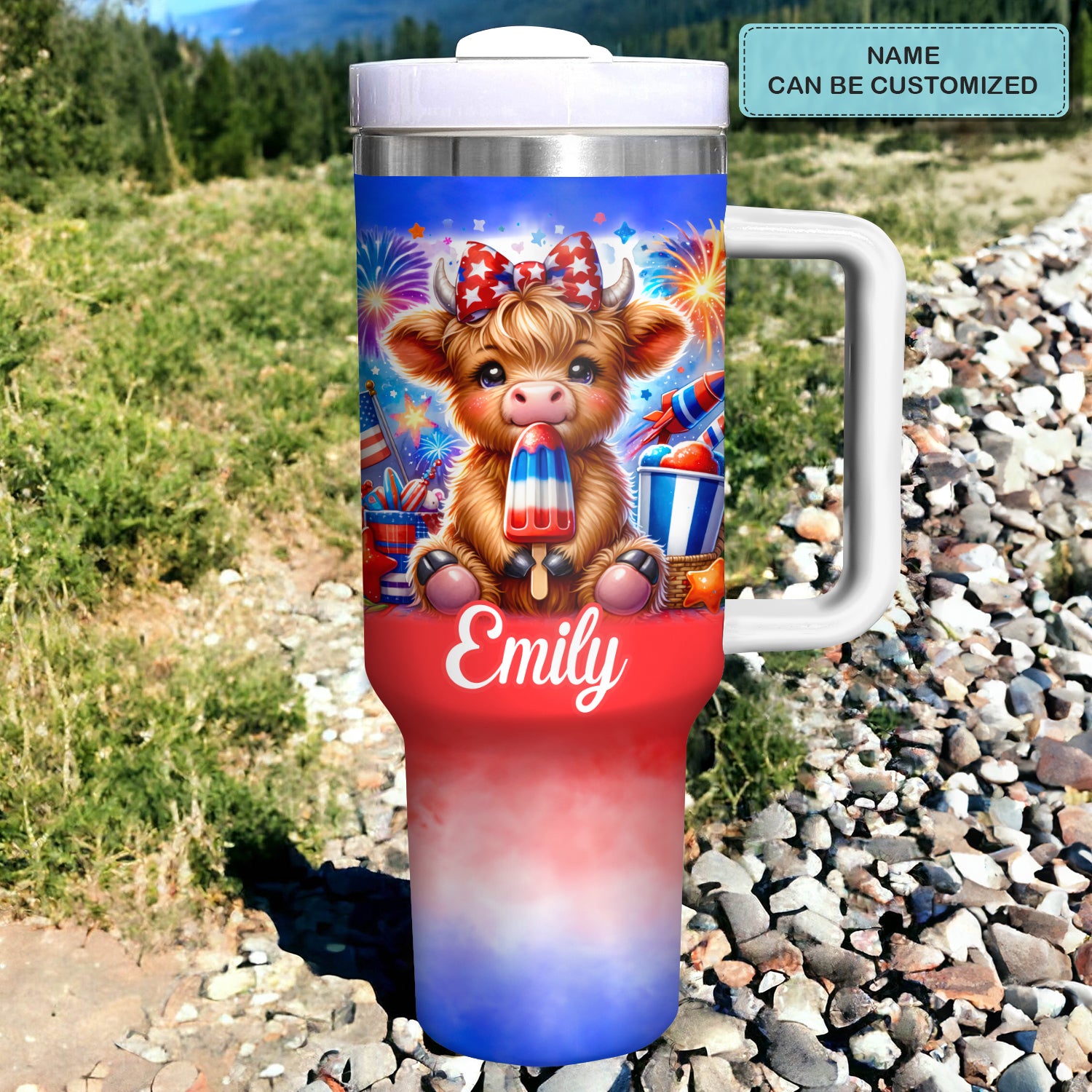 Freedom Frolic Cow Custom Stanley Cup 40 oz 30 oz Tumbler With HandleTVC2301725 - Image 2