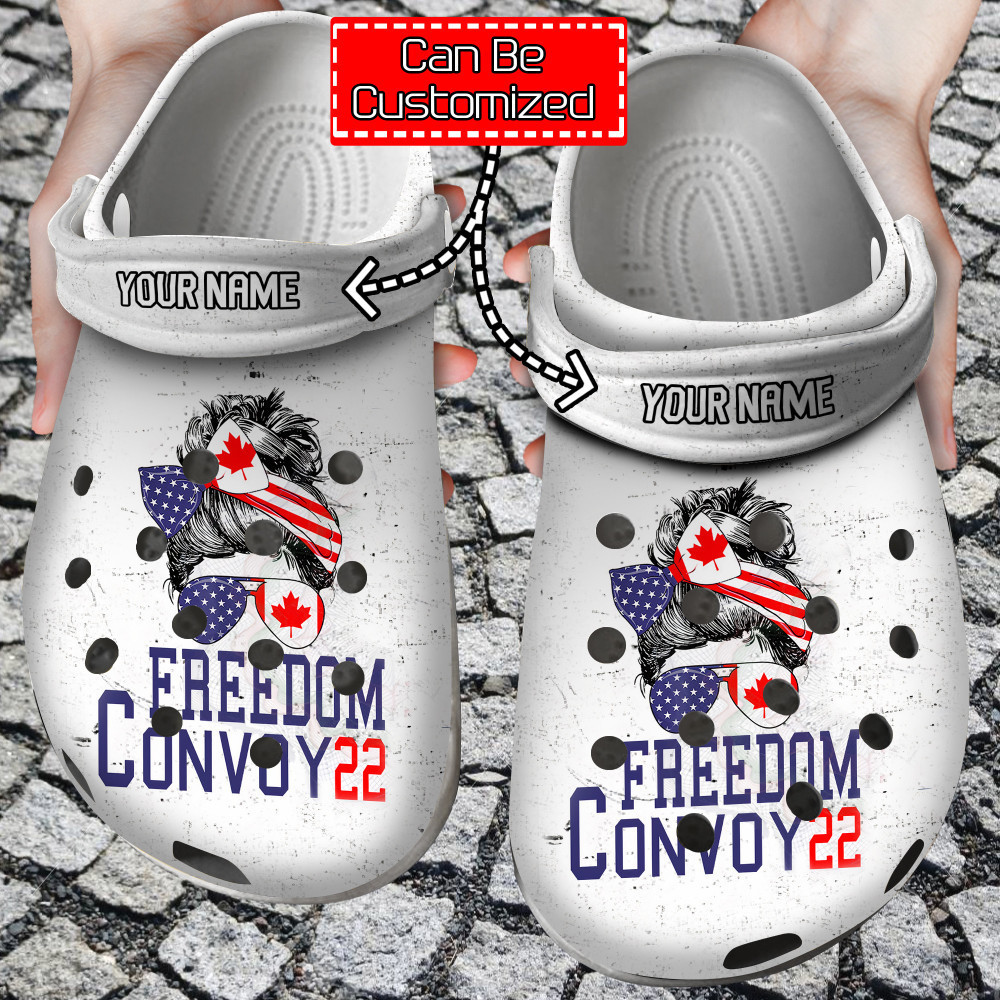 Freedom - Personalized United We Stand Freedom Convoy 2022 Clog Shoes For Men And Women